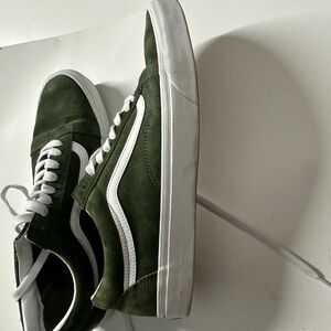 Vans Olive and White Sneakers